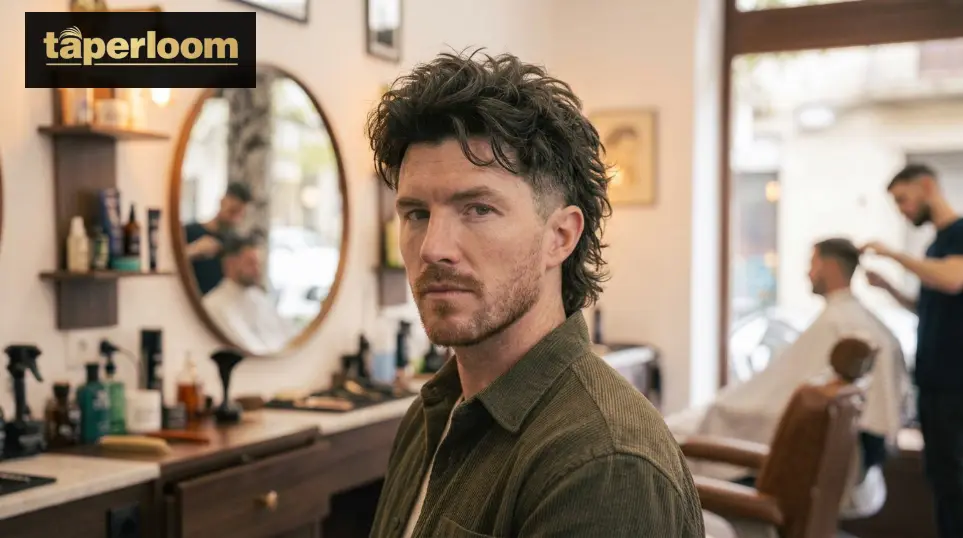 Messy low taper fade mullet with natural separation