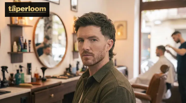 Soft layered low taper fade mullet with lightweight movement
