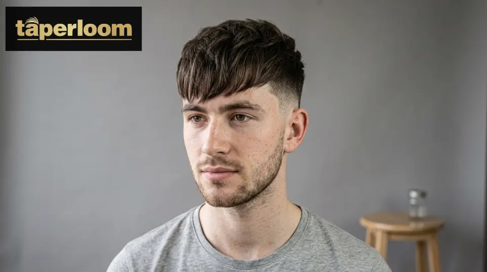 Man with an oval face shape getting a textured fringe haircut fitted to his features