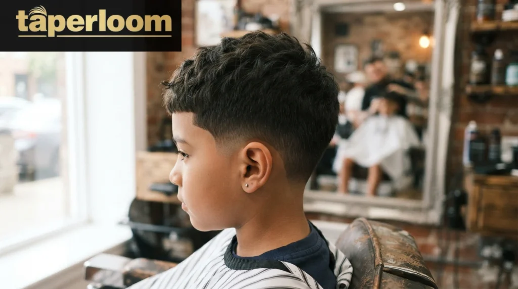 Boy with a textured crop and low taper fade