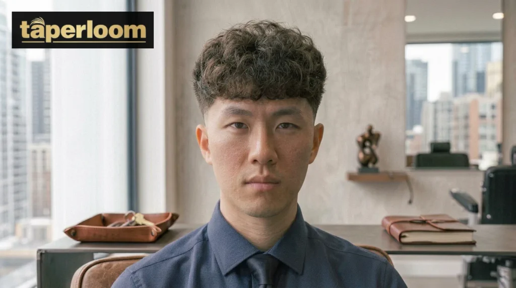 Angular fringe low taper fade haircut