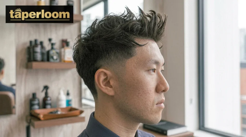 Fluffy broccoli fringe low taper fade