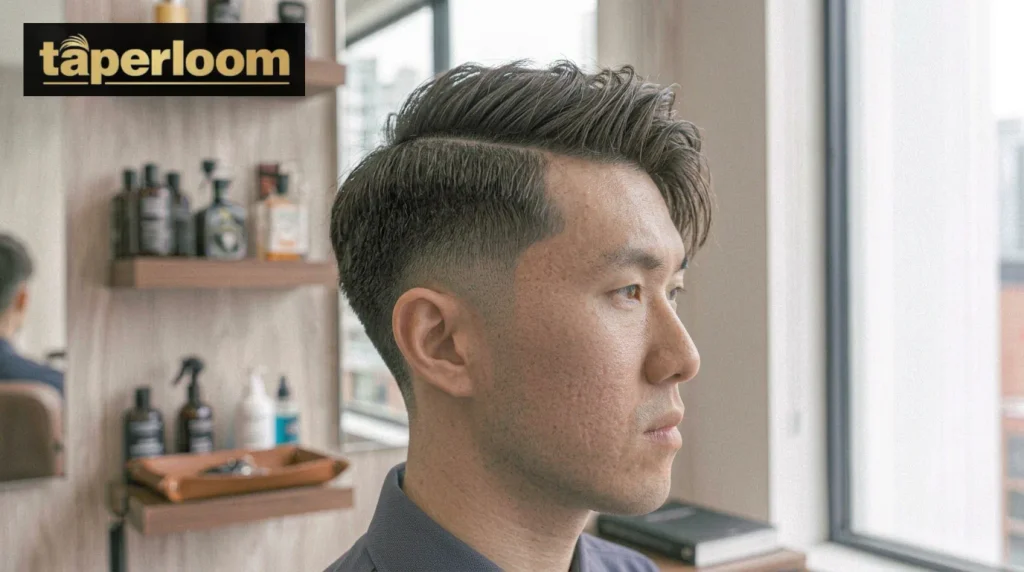 disconnected fringe low taper fade haircut