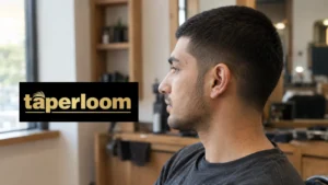 Side profile of a man with a low buzz cut taper showing a gradual blend around the ear and neckline