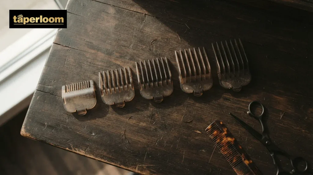 Row of clipper guards from 4 to 12 showing how an 8 guard compares to other guard lengths