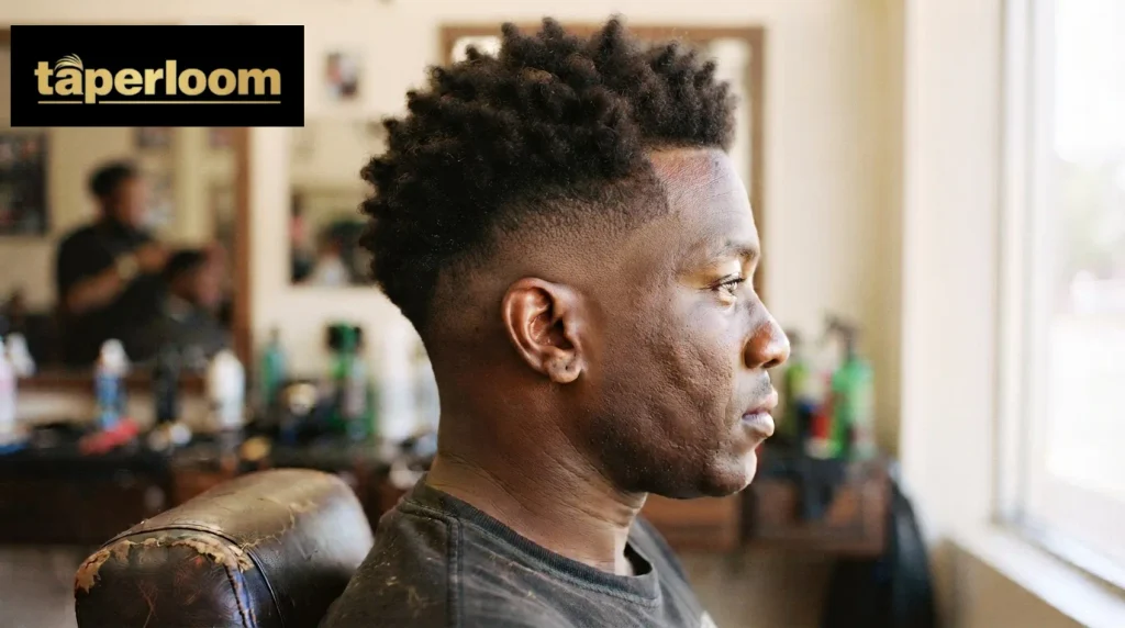 Low burst fade design haircut on a man
