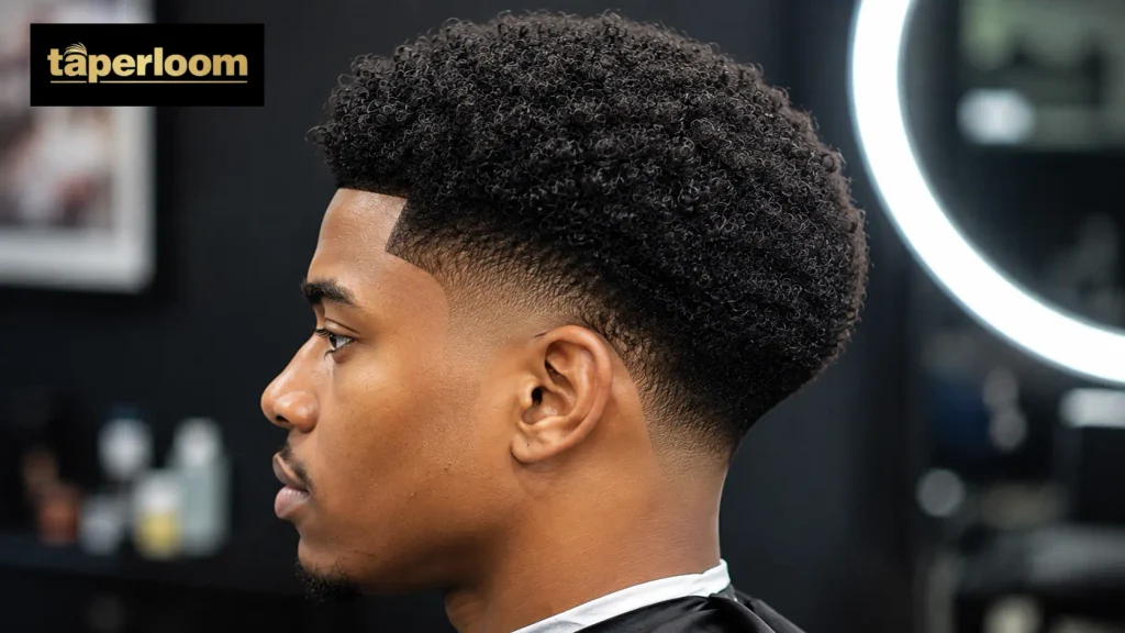 Low taper fade afro on 4A curl pattern hair