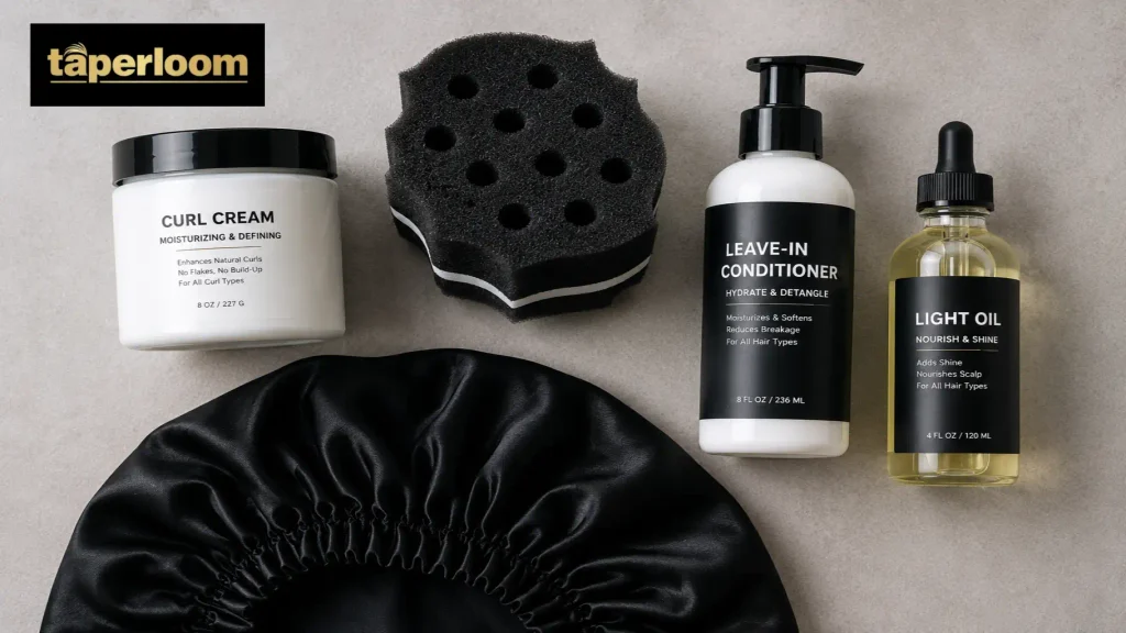 Recommended hair products for maintaining a low taper fade afro