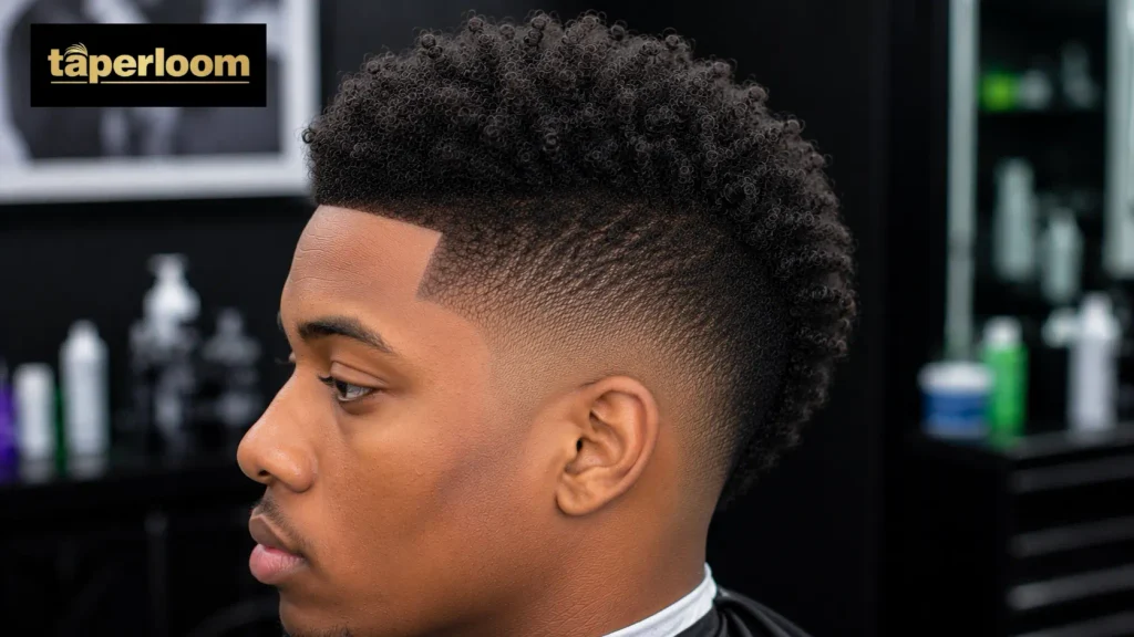 Low taper fade afro mohawk