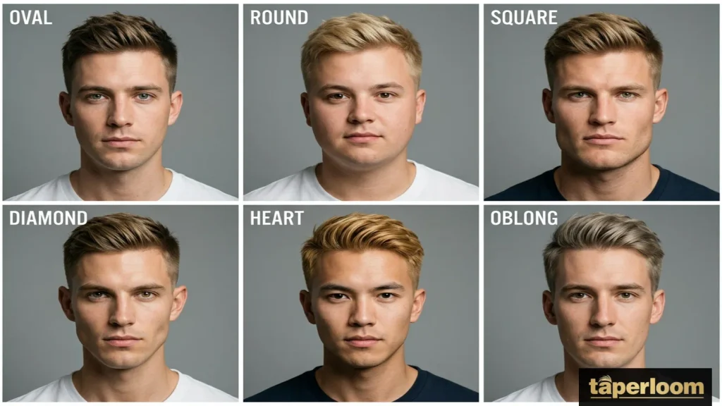 Low taper fade blonde hair for different face shapes