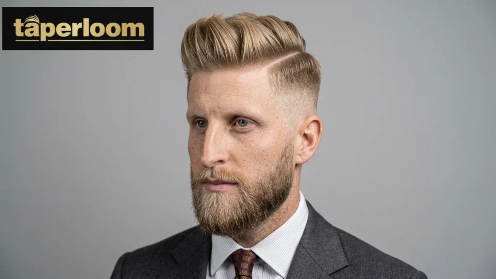 Low taper fade blonde undercut hairstyle