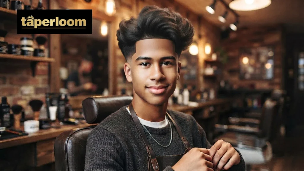 low Taper Fade with Blowout Fluffy Top"
