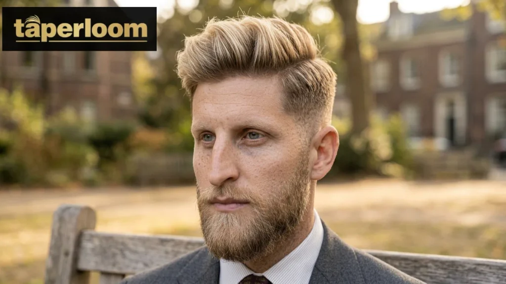 Low taper fade dirty blonde hair style