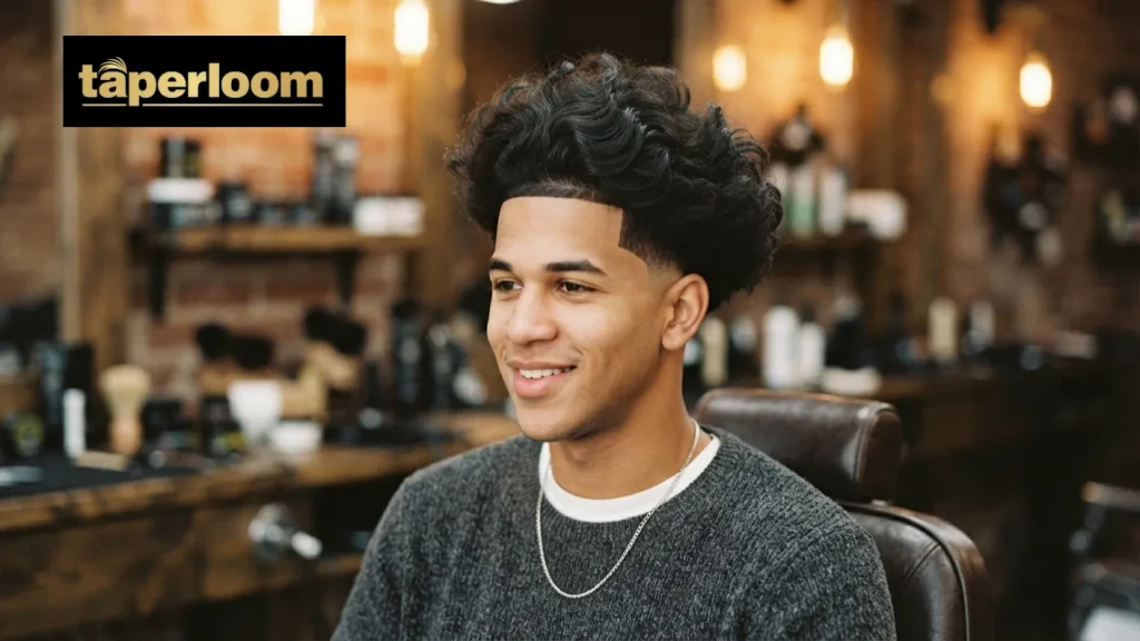 Low Taper Fade with Fluffy Curls"