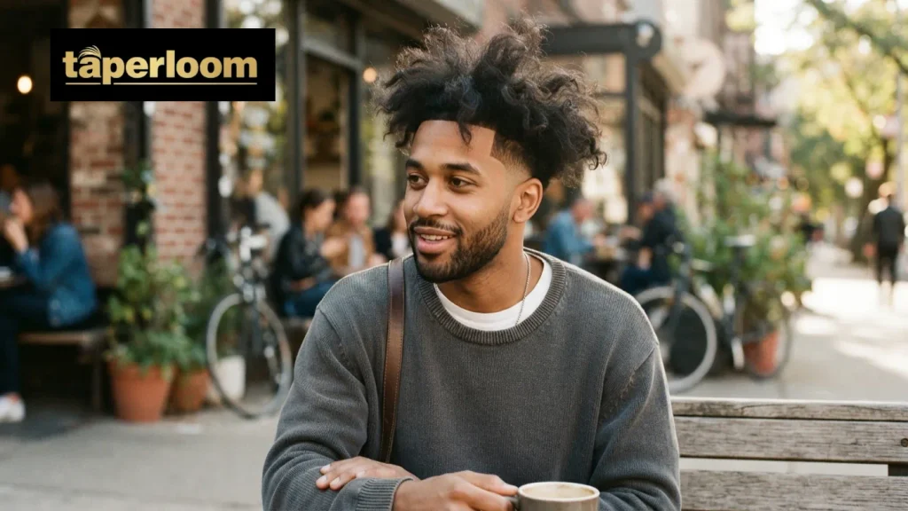 Low Taper Fade with Messy Fluffy Hair"