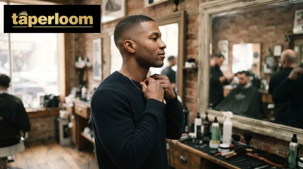 Black man with a short low taper fade buzz cut style
