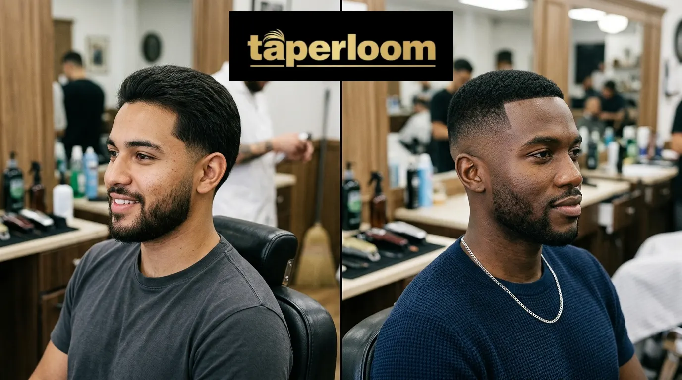 Low taper vs low fade — two haircuts side by side, one with a soft blended taper and one with a sharp low fade