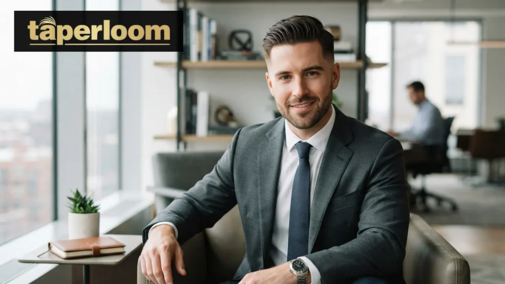 Man with a classic men's low taper fade haircut