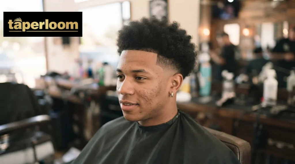 Man with a mid taper afro haircut