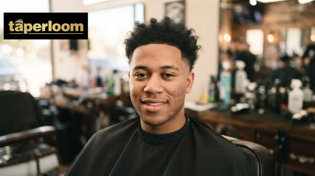 Front view of a mid taper haircut showing the hairline and fade