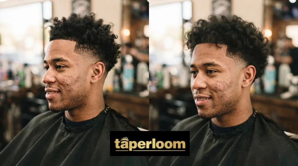 Before and after comparison of a mid taper haircut growing out over time