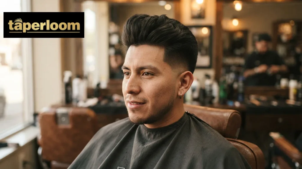 Man with a mid taper quiff haircut