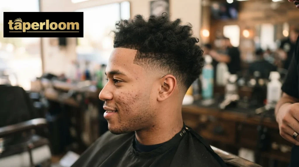 Side profile of a mid taper haircut showing the fade gradient