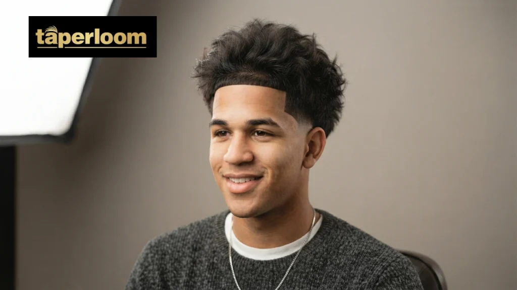 Short Fluffy Hair with Low Taper Fade"