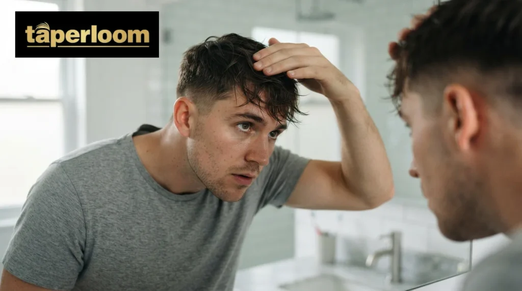 Man applying matte clay to style his textured fringe