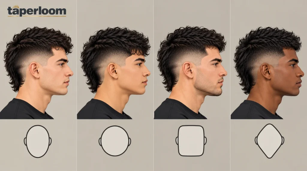 Modern Mullet with Burst Fade Burst fade mullet on different face shapes