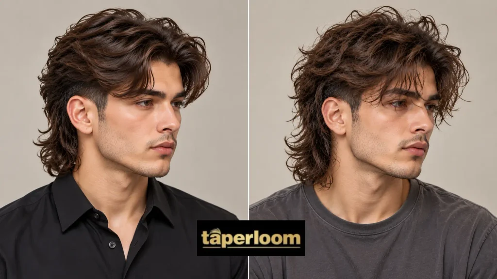Wavy mullet styled for work and for weekends
